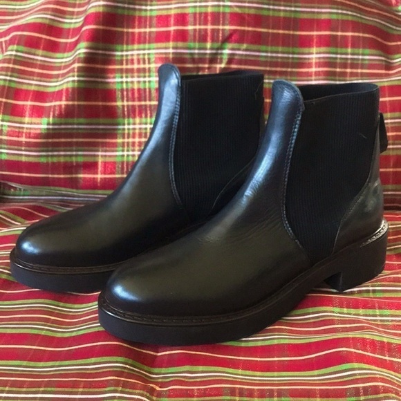 Brand New Emanuele Crasto Black Italian Leather Pull On Ankle Boots - Picture 1 of 16